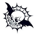 Glow in the Dark Black Bat Skull Temporary Tattoo (2"x2")